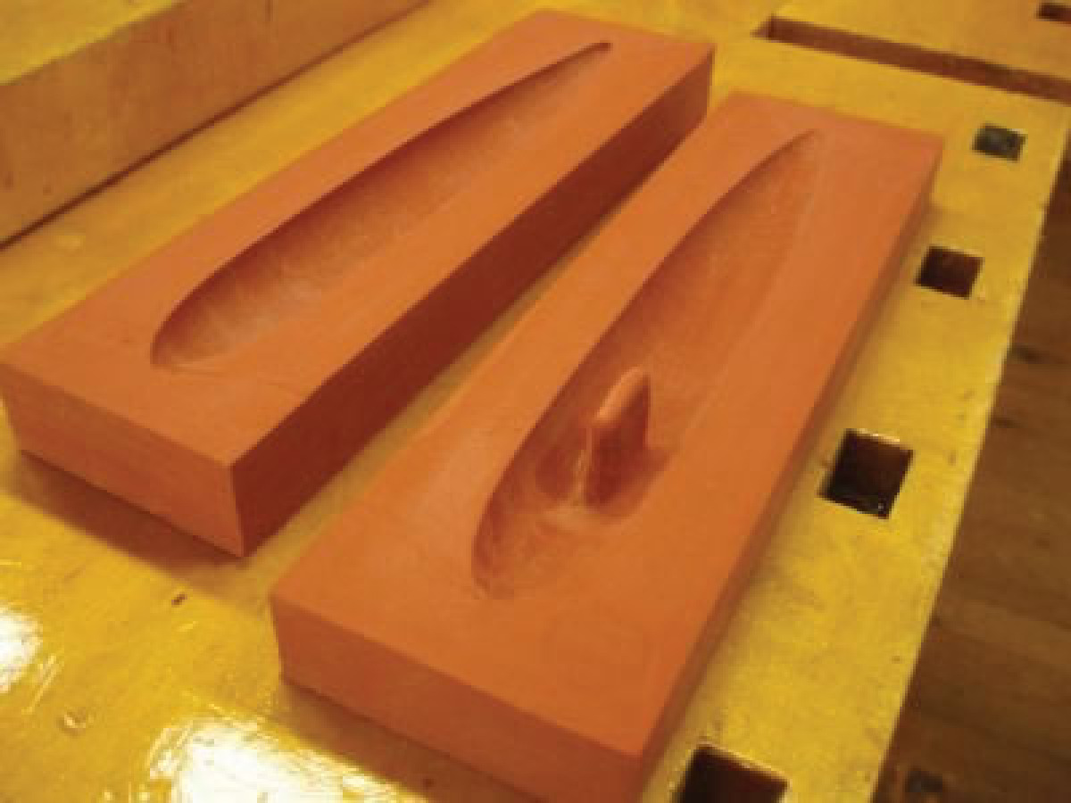mold halves ready for casting lead